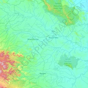 Pelepat Ilir topographic map, elevation, terrain