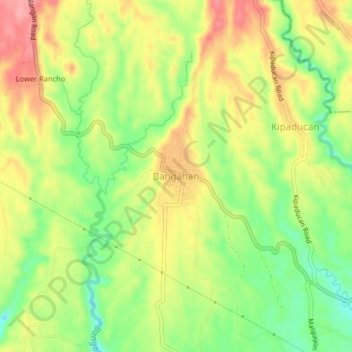 Bangahan topographic map, elevation, terrain