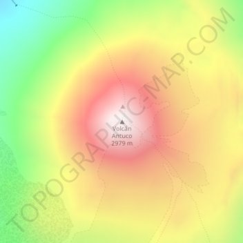 Volcán Antuco topographic map, elevation, terrain