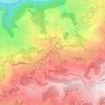 Bikfaya topographic map, elevation, terrain