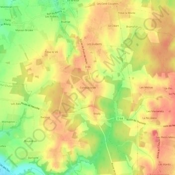 Combabonet topographic map, elevation, terrain