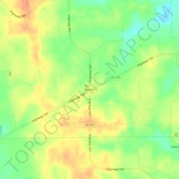 Martin topographic map, elevation, terrain