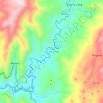 Kahusayan topographic map, elevation, terrain