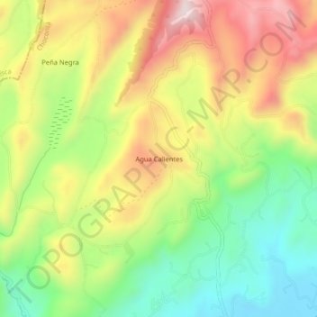 Agua Calientes topographic map, elevation, terrain