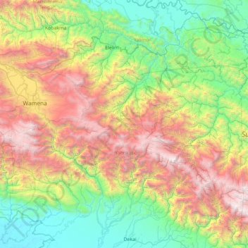 Distrik Anggruk topographic map, elevation, terrain