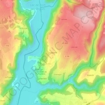 La Sagnolle topographic map, elevation, terrain