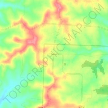 Vanzant topographic map, elevation, terrain