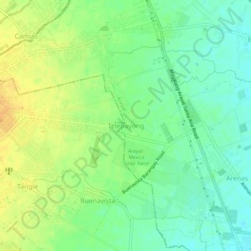 Telapayong topographic map, elevation, terrain