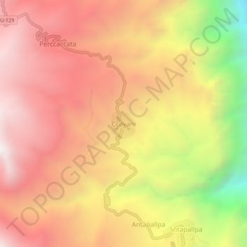Ccoyani topographic map, elevation, terrain