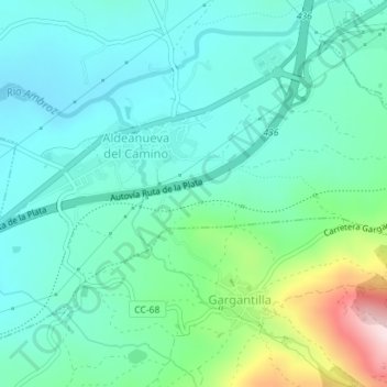 Moraleda topographic map, elevation, terrain