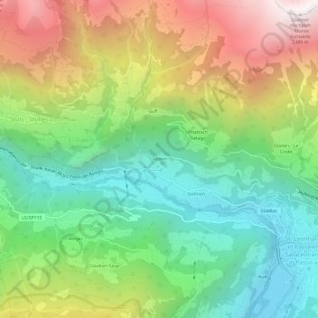 Höfen topographic map, elevation, terrain