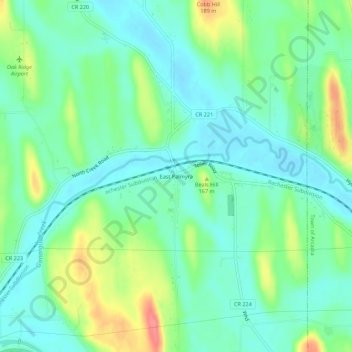 East Palmyra topographic map, elevation, terrain