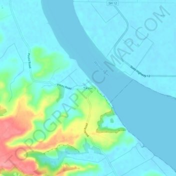 Tikinui topographic map, elevation, terrain