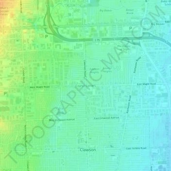 Council Corners topographic map, elevation, terrain