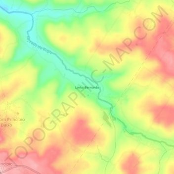 Linha Bernardo topographic map, elevation, terrain