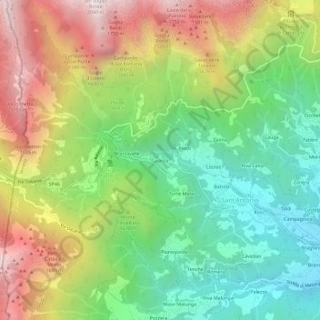 Guarda topographic map, elevation, terrain