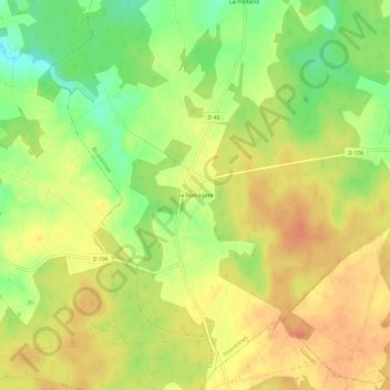 La Romagère topographic map, elevation, terrain