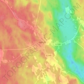 Älghult topographic map, elevation, terrain