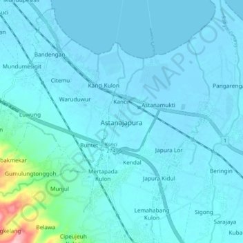 Astanajapura topographic map, elevation, terrain