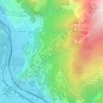 Champessuit topographic map, elevation, terrain