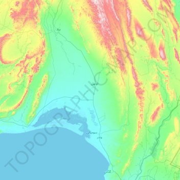 Lasbela District topographic map, elevation, terrain