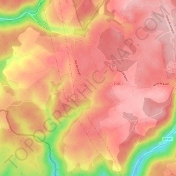 Le Fraiteux topographic map, elevation, terrain