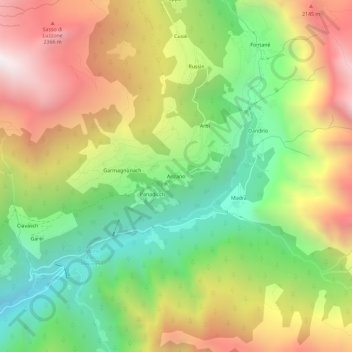 Anzano topographic map, elevation, terrain
