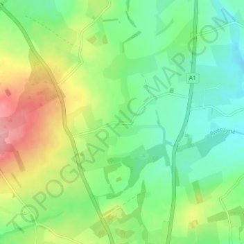 Fenrother topographic map, elevation, terrain