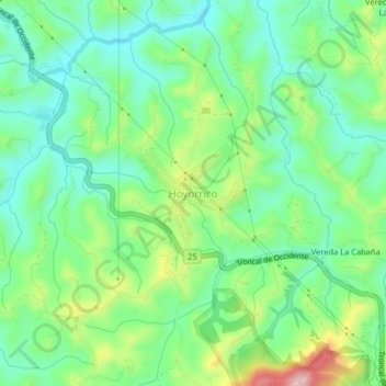 Hoyorrico topographic map, elevation, terrain