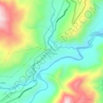 Santa Rosa de Quijos topographic map, elevation, terrain