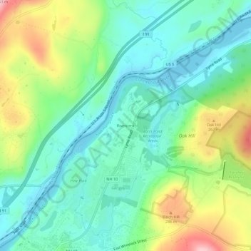 Rivercrest topographic map, elevation, terrain