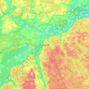 Kovrov topographic map, elevation, terrain