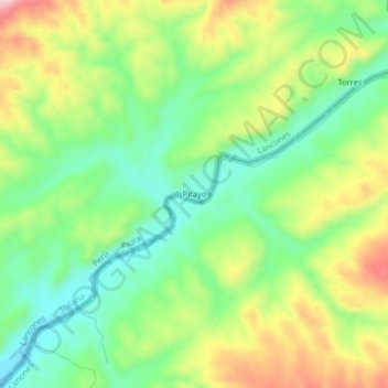 Pitayo topographic map, elevation, terrain