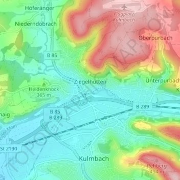 Priemershof topographic map, elevation, terrain