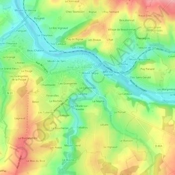 Le Colombier topographic map, elevation, terrain