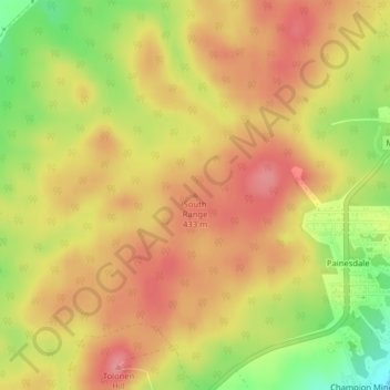 South Range topographic map, elevation, terrain