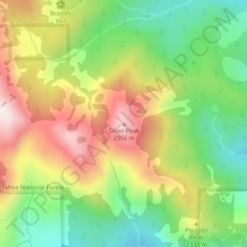 Silver Peak topographic map, elevation, terrain