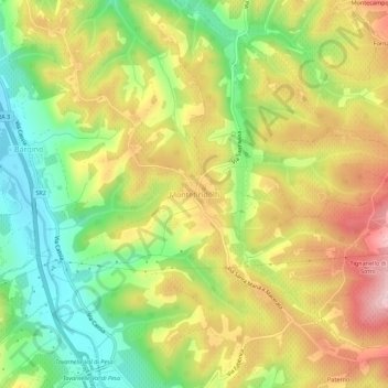 Montefiridolfi topographic map, elevation, terrain