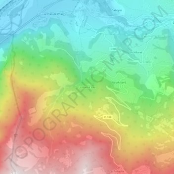 La Bonne eau topographic map, elevation, terrain