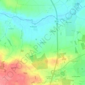 La Servais topographic map, elevation, terrain