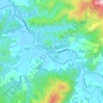 Kaeo topographic map, elevation, terrain