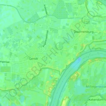 Hulhuizen topographic map, elevation, terrain
