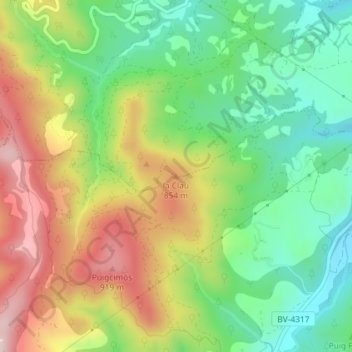 la Clau topographic map, elevation, terrain