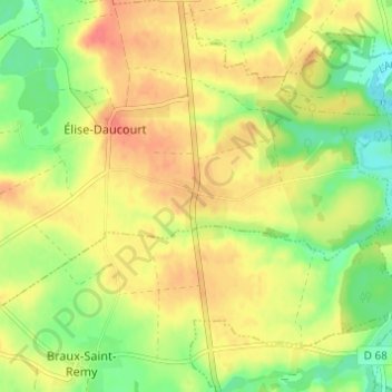 Daucourt topographic map, elevation, terrain