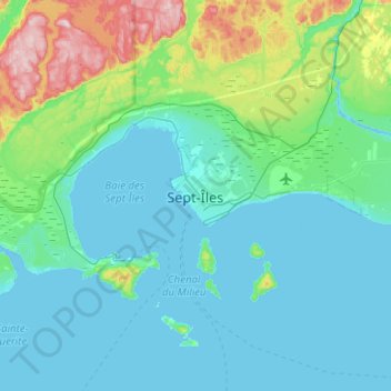 Sept-Îles topographic map, elevation, terrain