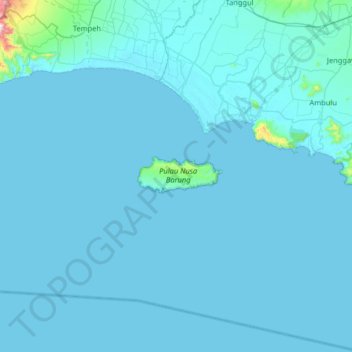 Nusa Barong topographic map, elevation, terrain