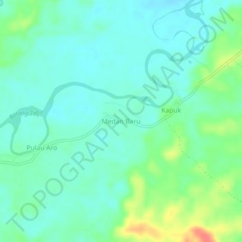 Medan Baru topographic map, elevation, terrain