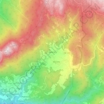 Bezerral topographic map, elevation, terrain