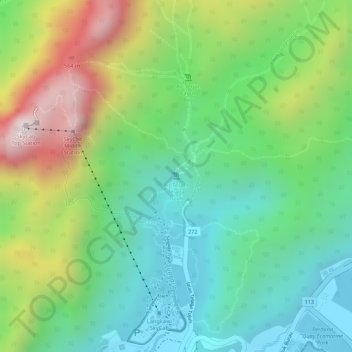 Seven Wells Waterfall topographic map, elevation, terrain