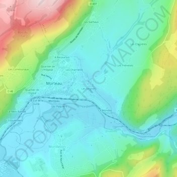 Les Seignes topographic map, elevation, terrain